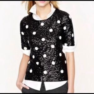 JCrew Polka Dot Sequin Top Size XS New With Tags